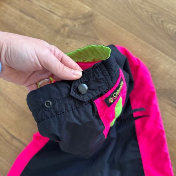 Vintage 1980 Columbia Ski Pants - Black Neon Pink and Green | Size M - Picture 5 of 7
